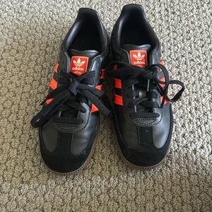 Adidas samba black and orange size 4 kids